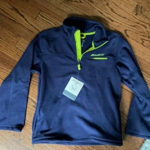 Eddie Bauer blue 1/4 zip fleece sz kids large.